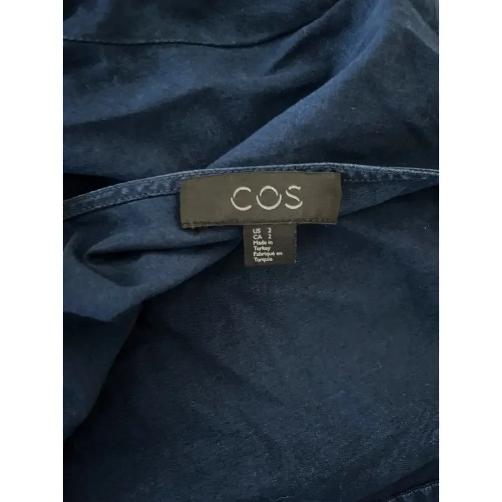 COS | Navy Drawstring Shorts Romper | US Sz 2 - Picture 11 of 13